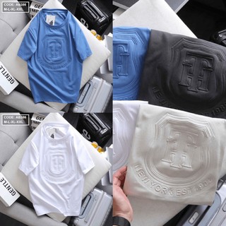 Áo thun nam cổ tròn dập nổi thun cotton - MS012
