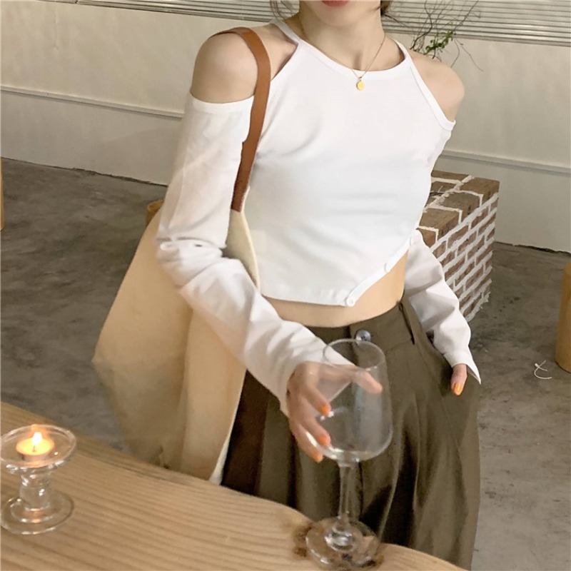 Áo thun tay dài trễ vai màu đen quyến rũ hợp thời trang cho nữ  | BigBuy360 - bigbuy360.vn