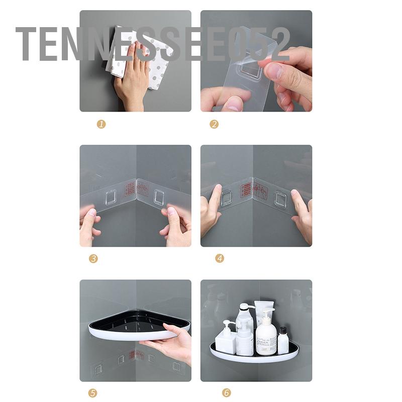 Tennessee052 Giá đỡ góc phòng tắm hình tam giác Kệ treo tường bằng nhựa thông gió không thấm nước cho dầu gội đầu