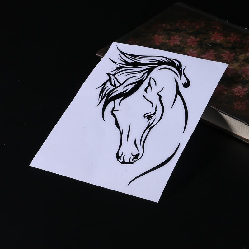 Nhãn Dán Vinyl Hình Đầu Ngựa 10.4cm * 17cm Trang Trí Xe Hơi