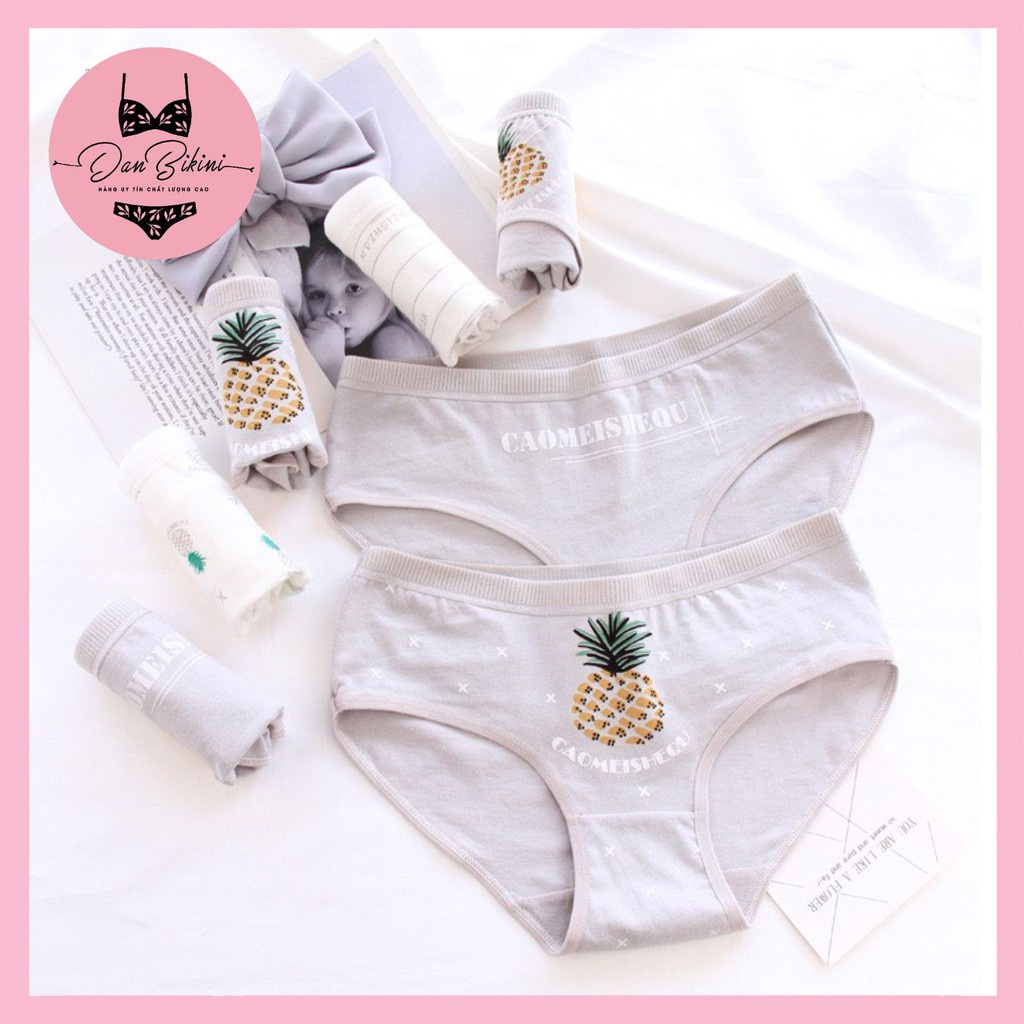 Quần Lót Nữ Cotton hoạ tiết hình quả dứa kháng khuẩn lên dáng sexy mẫu A002