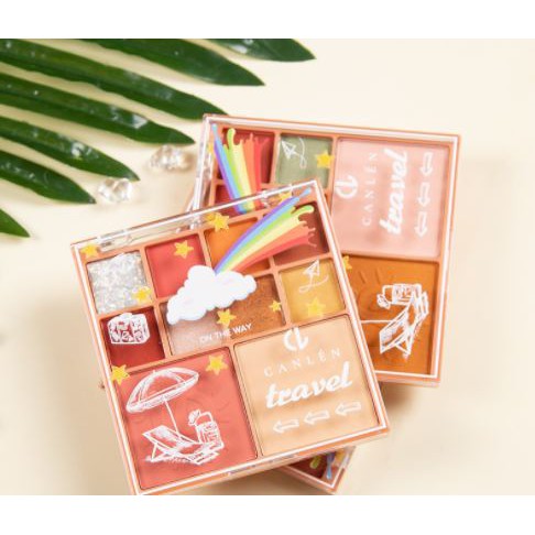 Bảng phấn mắt CANLEN Rainbow Travel 10 màu không thấm nước XMB013 | BigBuy360 - bigbuy360.vn