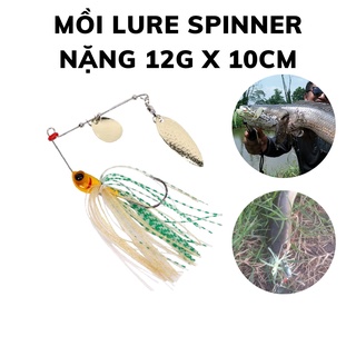 Mồi câu cá lóc SPINNER BAIT dài 12g có 2 thìa, mồi giả câu lure ul câu lóc cá chuối cá sộp hiệu quả