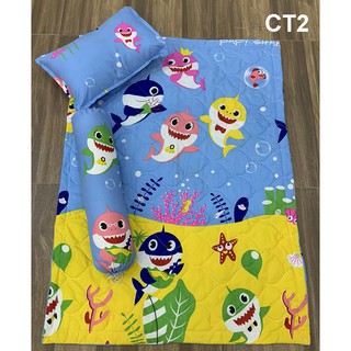 Bộ chăn gối cho bé đi học mầm non có ruột gối 0-5 tuổi