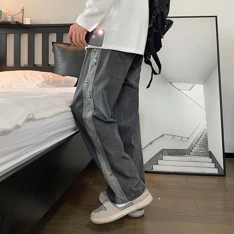 Quần jean dài ống rộng thời trang cá tính năng động cho nam unisex simple quần jean phong cách Hàn Quốc quần ống suông