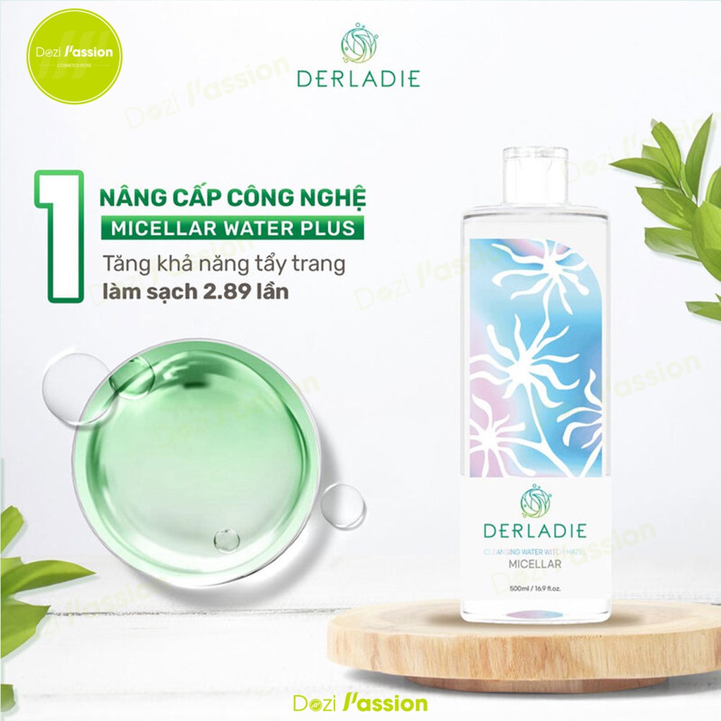 Nước Tẩy Trang Derladie Làm Sạch, Ngừa Mụn - Derladie Cleansing Water Witch Hazel 1000ml