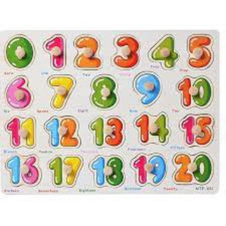 Combo 3 bảng núm gỗ cho bé (Số, hình khối; chữ cái TA)