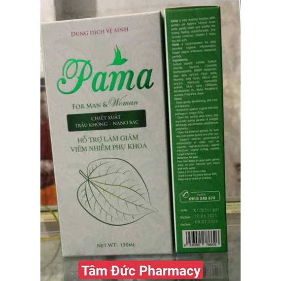 Dung dịch vệ sinh phụ nữ Pama trầu không