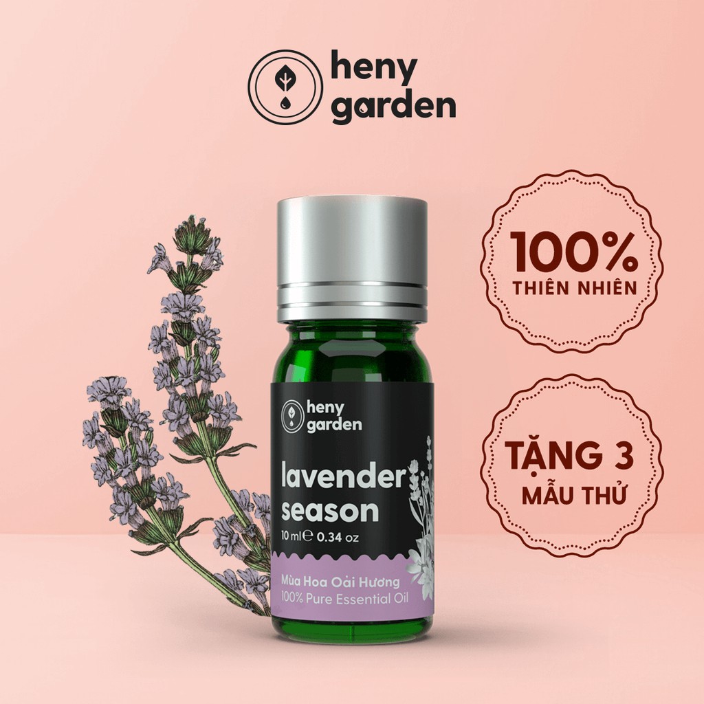 Tinh Dầu Oải Hương Lavender Organic Thiên Nhiên Nguyên Chất Đậm Đặc Xông Thơm Phòng, Làm Nến Thơm HENY GARDEN