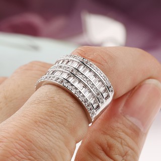 Nhẫn đính đá hình chữ nhật thời trang cho nữ