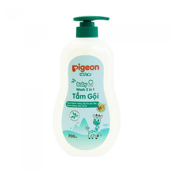 Sữa tắm gội cho bé Pigeon 200ml /700ml chiết xuất Jojoba / hoa hướng dương/ hoa anh đào sakura