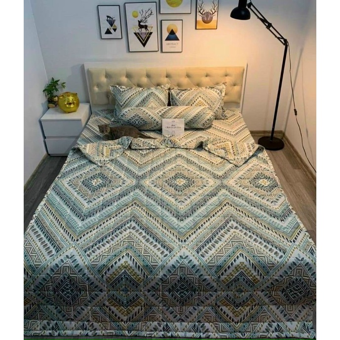 Bộ Chăn hè Ga Gối Cotton Poly Combo 5 Món - Nhiều Mẫu Lựa Chọn
