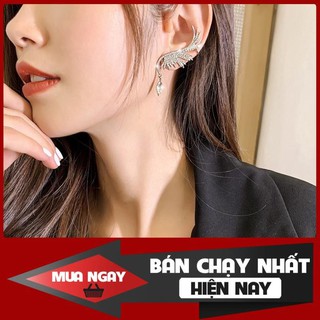 Hg0901 bông tai mạ bạc 925 hình đôi cánh thiên thần đính đá thời trang