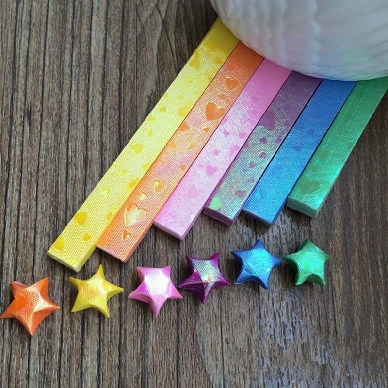 Set Giấy Xếp Ngôi Sao May Mắn Nhiều Màu Sắc Dùng Làm Đồ Thủ Công DIY