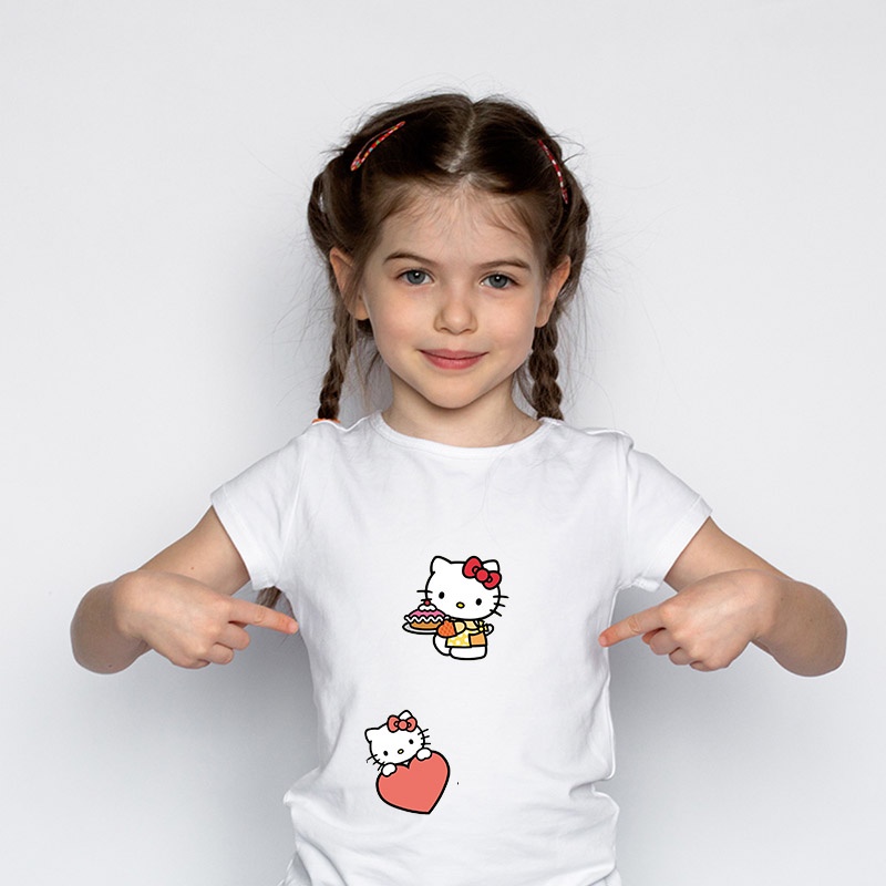 Bộ 14 Miếng Dán Ủi Quần Áo Hình Hello Kitty Cỡ A4