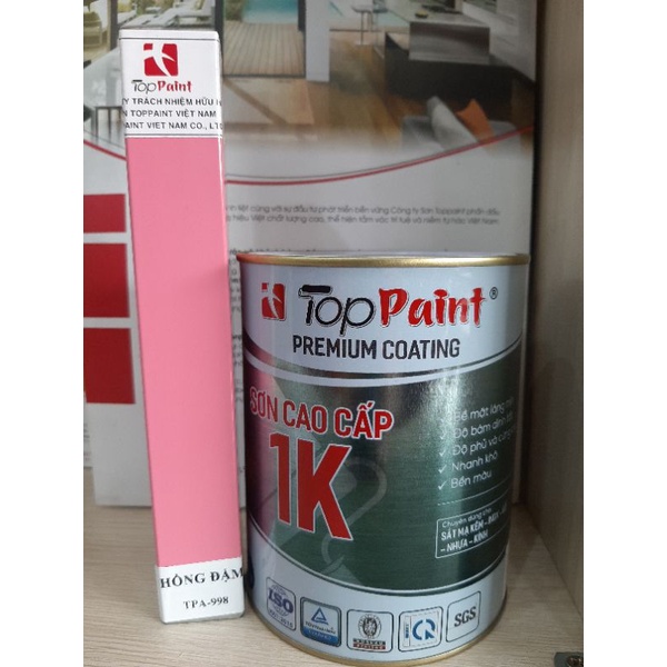 Sơn sắt mạ kẽm Toppaint lon 800gr - Màu hồng 998