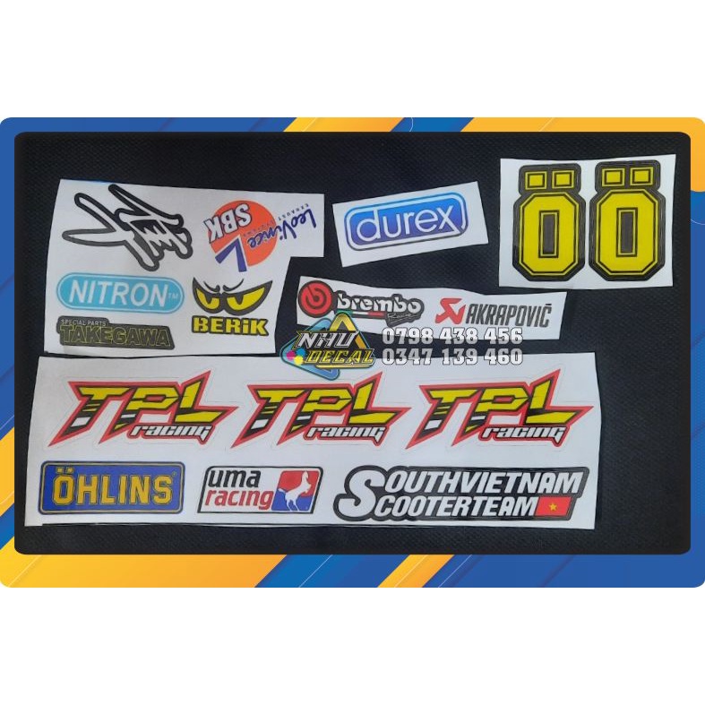Logo TPL, SouthVietNam Scooterteam. Decal cao cấp chống nước không bay màu