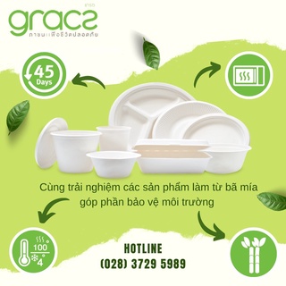 10 Chén bã mía Thái Lan 500ml - thương hiệu Gracz (màu trắng)
