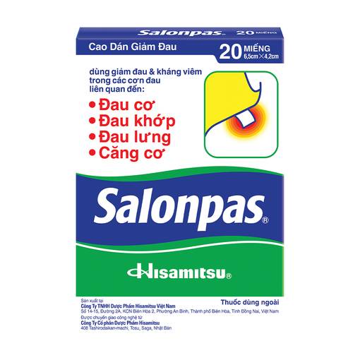 [CHÍNH HÃNG] - Salonpas Hộp 20 Miếng Miếng Dán Giảm Đau Hiệu Quả