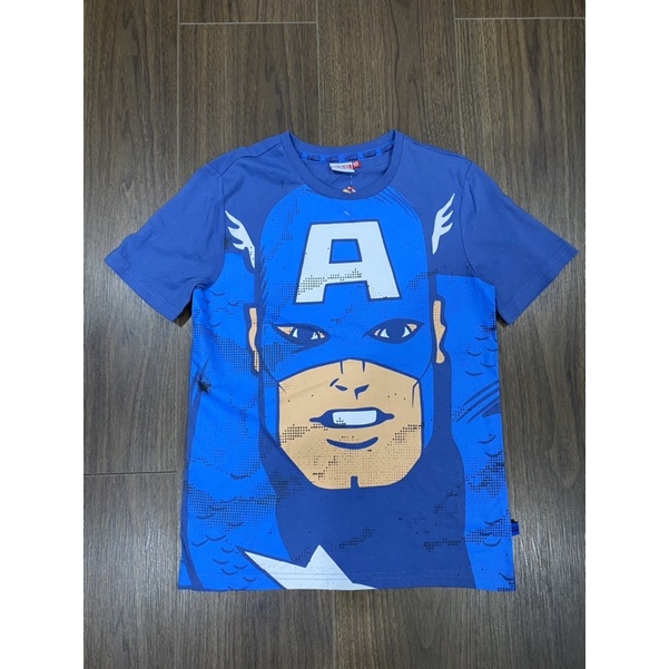 Áo thun bé trai siêu nhân marvel - Có sẵn - Mẫu captain xanh