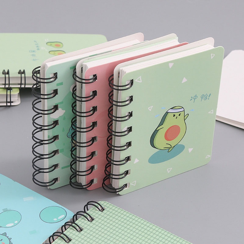 Set 5 Sổ Tay Mini Khổ A7 Hình Quả Bơ Dễ Thương Dùng Cho Học Sinh/Văn Phòng 80 Tờ
