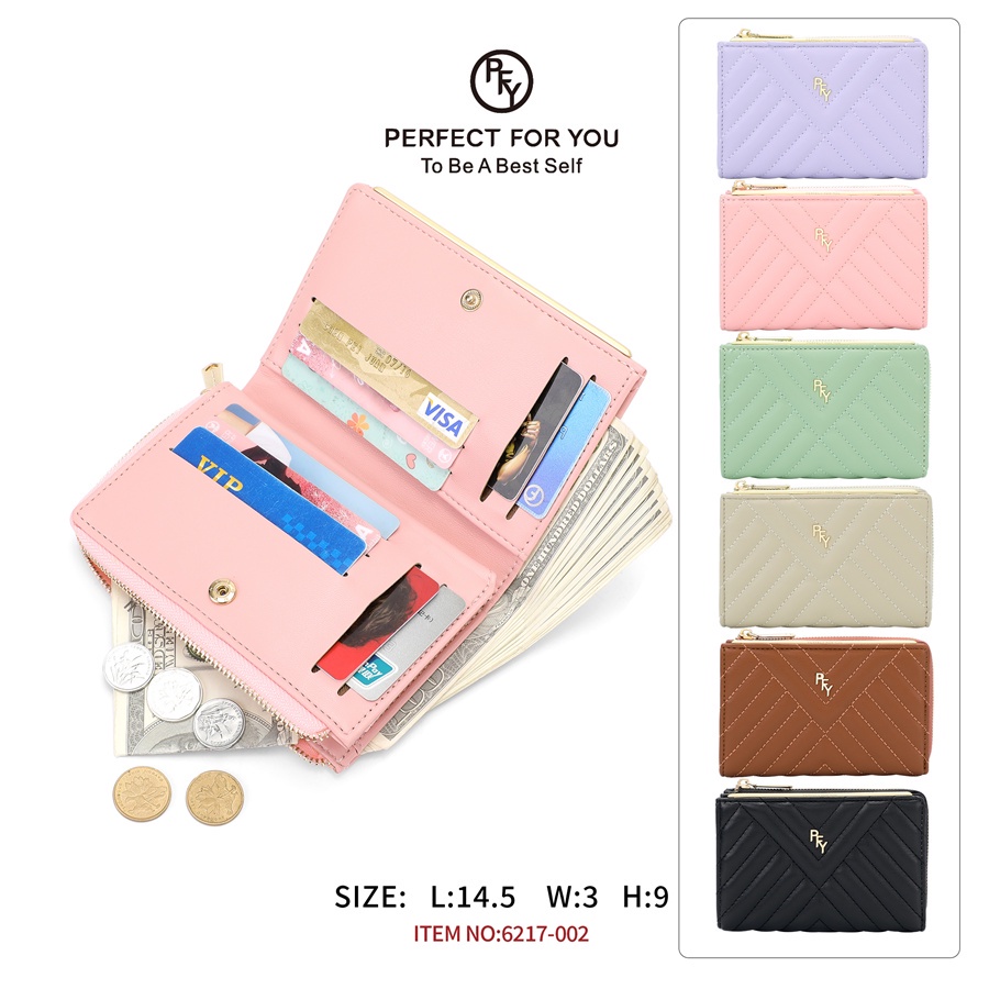 Ví Da Mini Nhiều Ngăn Đựng Thẻ Chất Lượng Cao Cho Nữ Perfect For You 6217-002