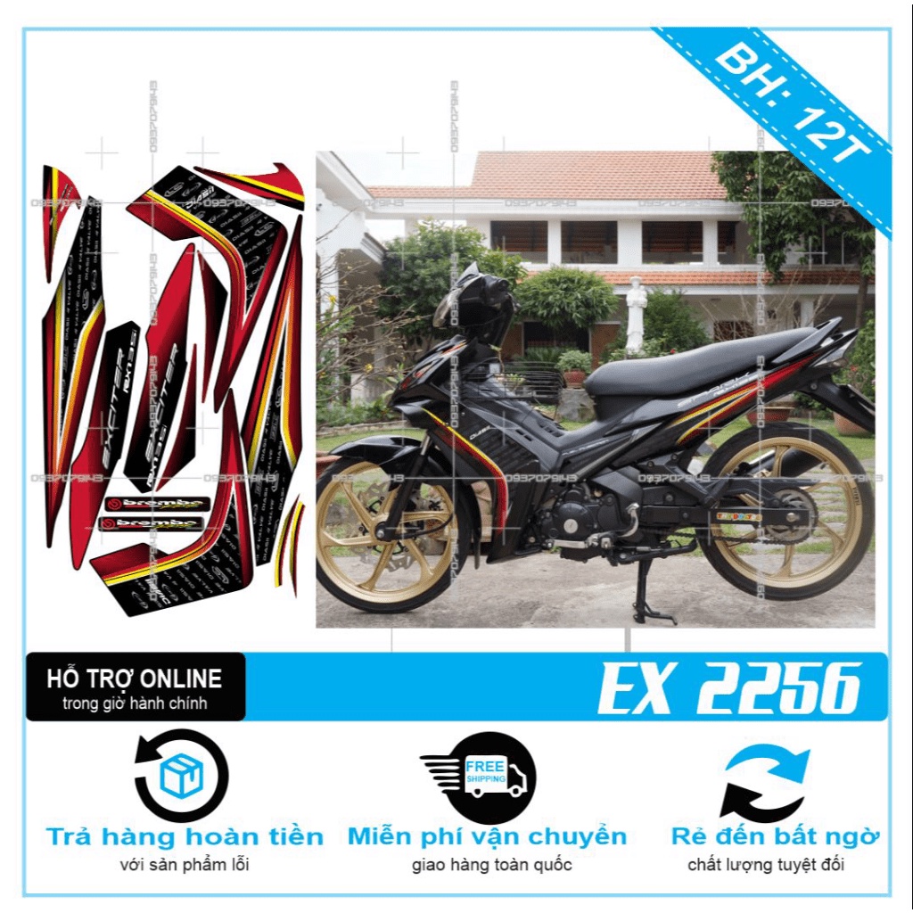 TEM RỜI EX 2010 THÁI ĐỎ ĐEN -- SHIN DECAL 2