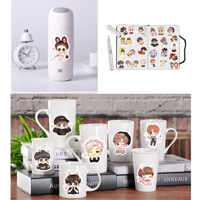 Bộ 40 miếng dán EMOJI trang trí hoạt hình dễ thương cho fan KPOP BTS