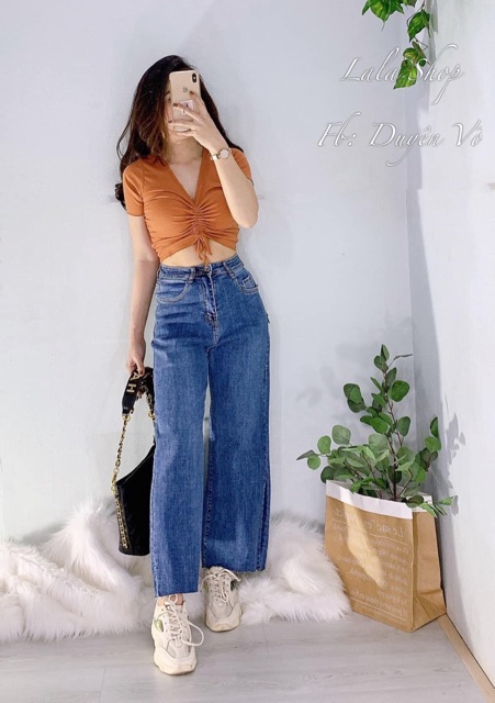 Áo thun croptop dây rút | BigBuy360 - bigbuy360.vn
