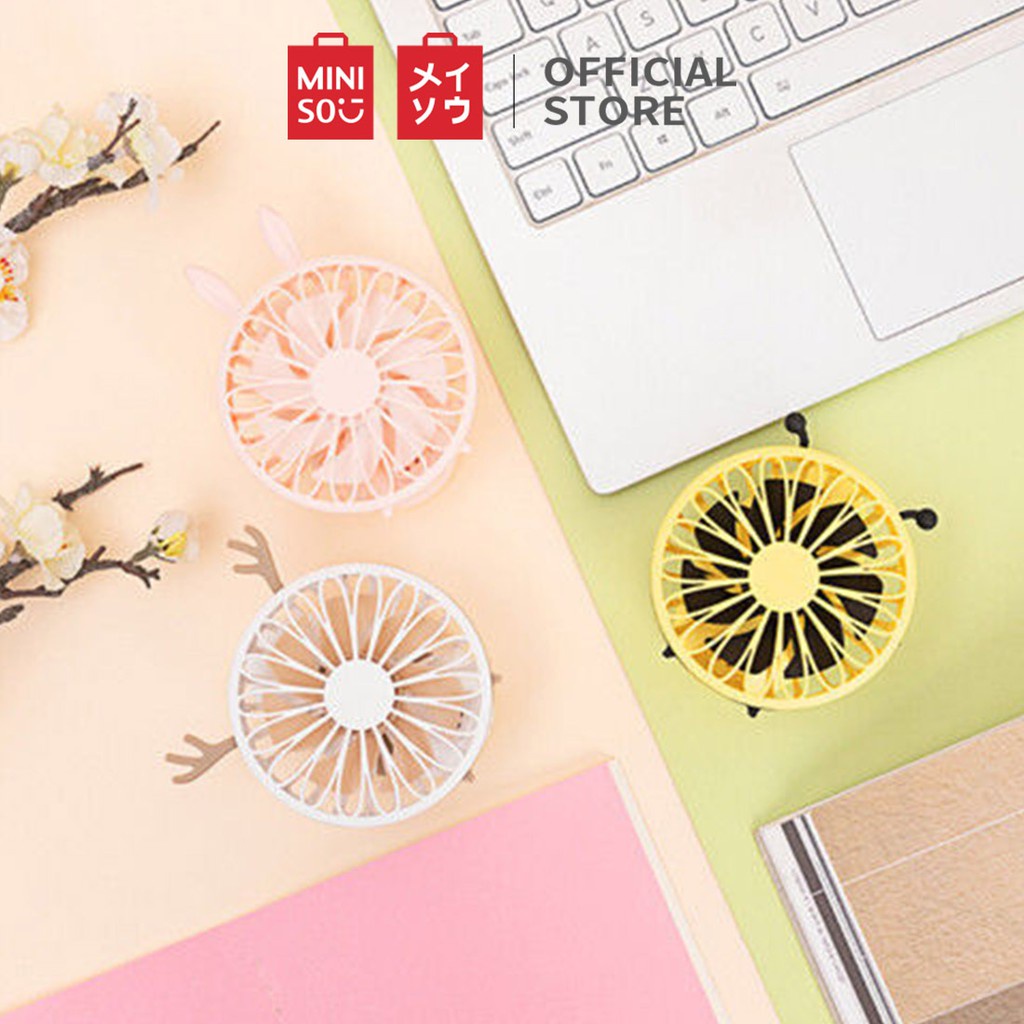 Quạt cầm tay mini dễ thương làm mát dịp ngoài trời/ văn phòng/ du lịch Miniso