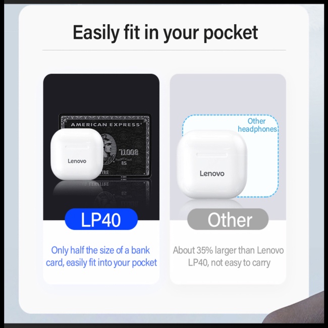 Tai Nghe Không Dây Zevaret Lenovo Lp40 Tws Bluetooth 5.0 Giảm Tiếng Ồn