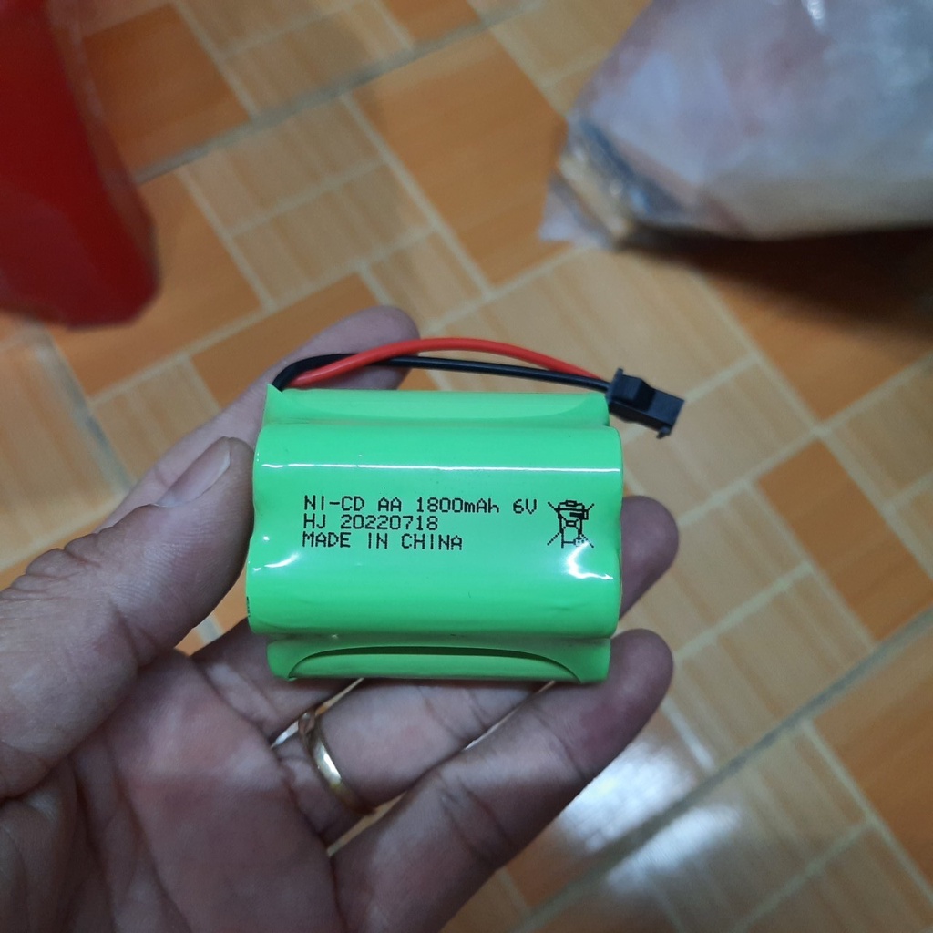 Pin 6V dung lượng 2400mAh /Ni-cd 1800mah/Ni-cd1400mah pin ghép 2 hàng cổng nối SM dùng cho xe ô tô điều khiển