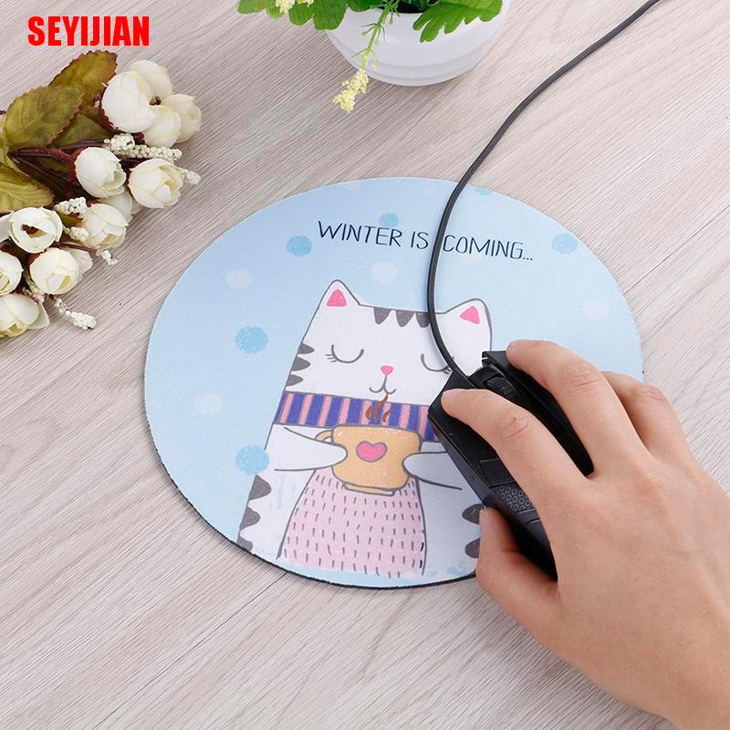 1 Miếng Lót Chuột Máy Tính Hình Tròn Bằng Cao Su Chống Trượt Dễ Thương