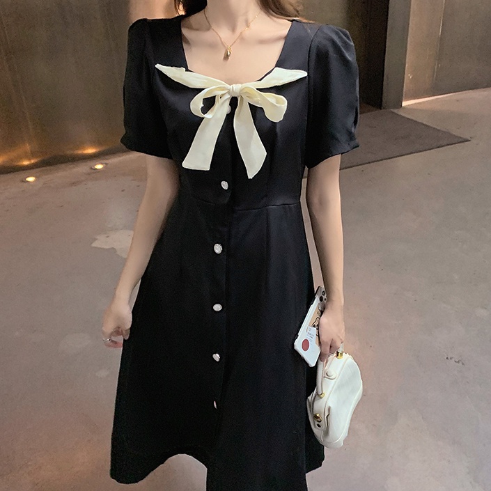 Đầm dáng dài Perty phối nơ thời trang mùa hè Hàn Quốc dành cho nữ