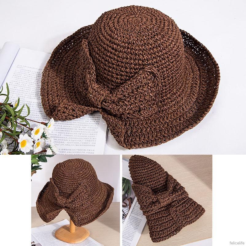 Nón cói tai bèo đính nơ phong cách vintage dành cho nữ