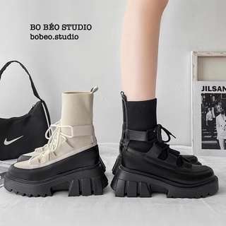 (SẴN) Bốt ulzzang B75 đế răng cưa 5cmW