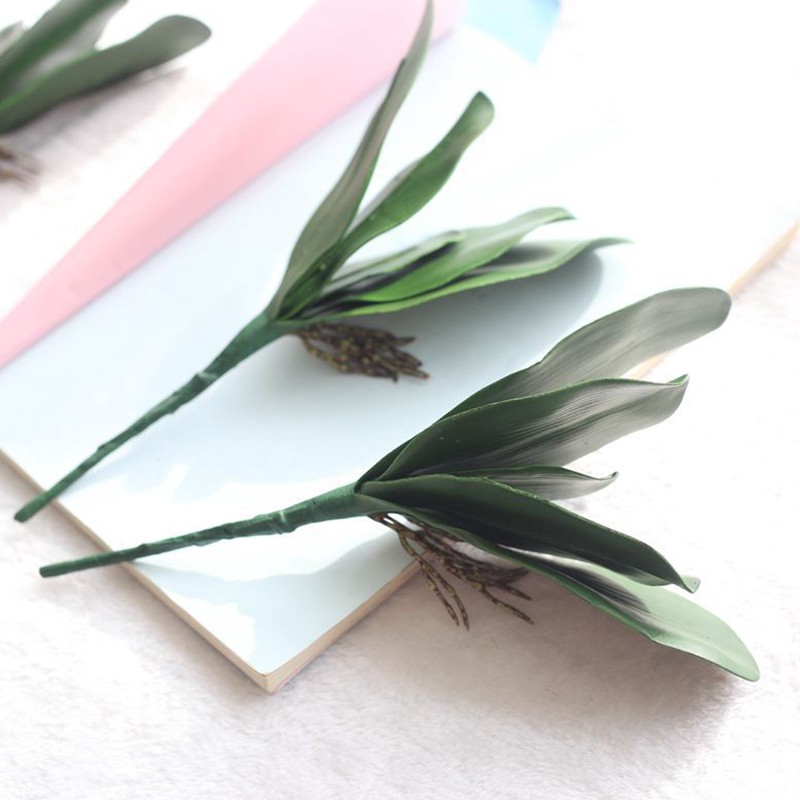 Nhân tạo Thực vật màu xanh lá Lá Con bướm Hoa lan Hoa Bó hoa