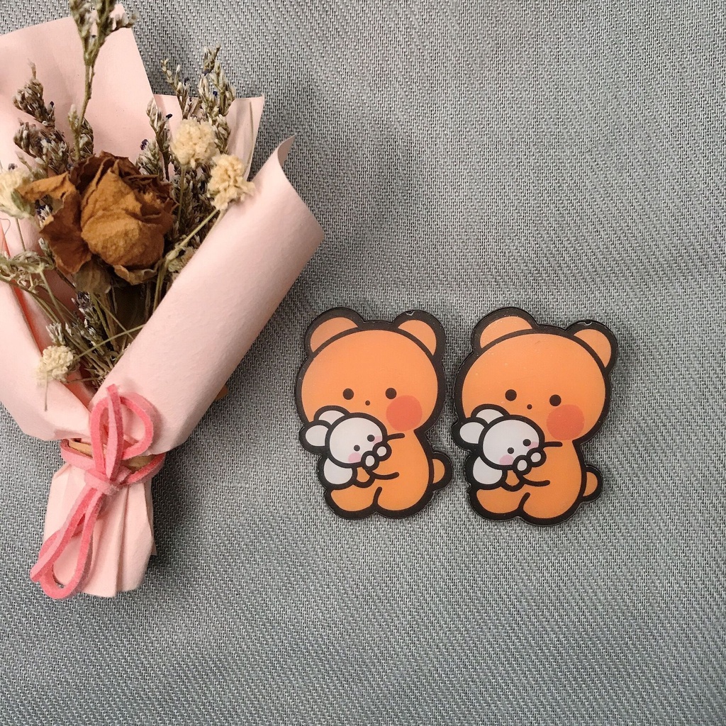 Ghim cài trang trí balo túi xách tote áo sơ mi sticker mica hoạt hình cute dễ thương pin có màng chống xước PKT01 Zavana