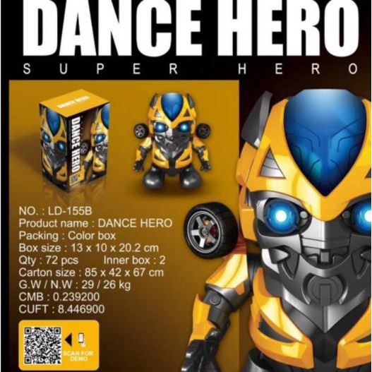 Mô hình đồ chơi Robot điện Bumblebee / Spider Man / Iron Man Dance Âm nhạc + Đèn cho trẻ em