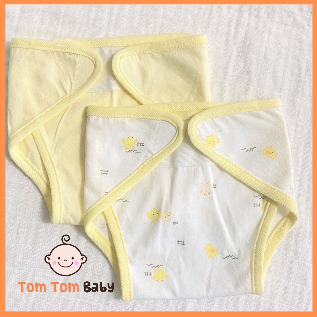 Set 2 tã vải sơ sinh cotton Sweetie | Size 1,2,3 cho bé sơ sinh - 9kg | Miếng dán bo viền, chất vải mềm mịn