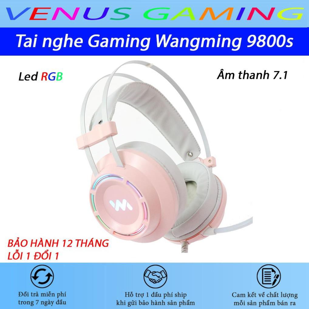 Tai nghe chụp tai Wangming 9800S - Đèn led RGB - Âm thanh 7.1 - Bảo hành 12 tháng - Lỗi 1 đổi 1