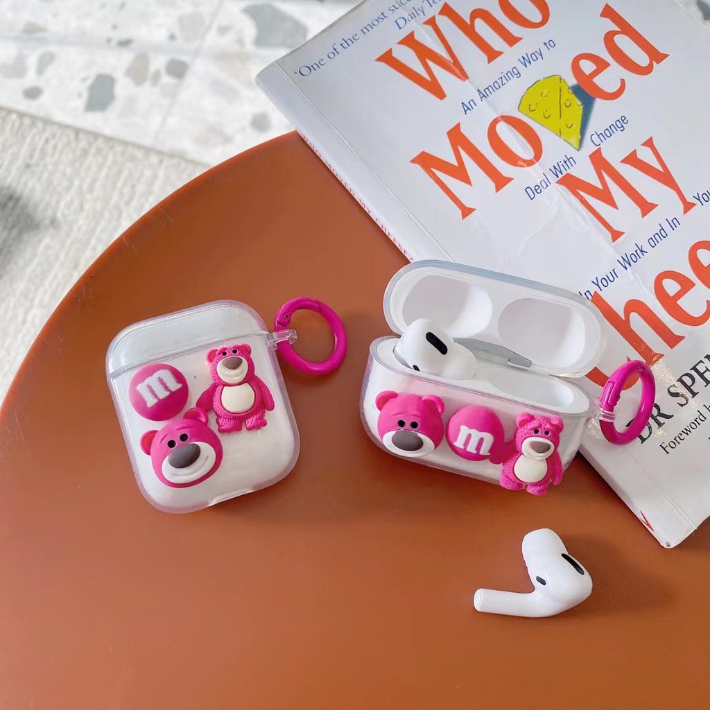 Vỏ Đựng Bảo Vệ Hộp Sạc Tai Nghe Airpods 1 / 2 Hình Chú Gấu Ngộ Nghĩnh Bằng Silicone