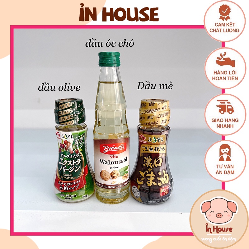 Set 3 chai dầu ăn dặm cho bé từ 6m+