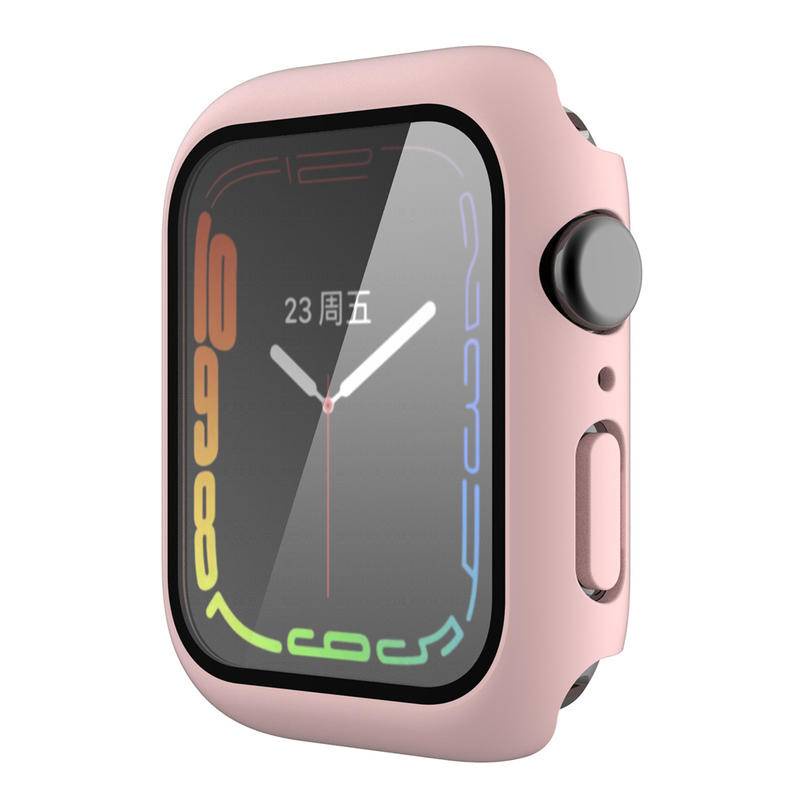 Ốp Bảo Vệ Mặt Đồng Hồ + Kính Cường Lực Dành Cho Apple Watch Series 8 7 41mm 45mm Iwatch 6 5 4 SE 3 2 1 38 40 42 44 MM