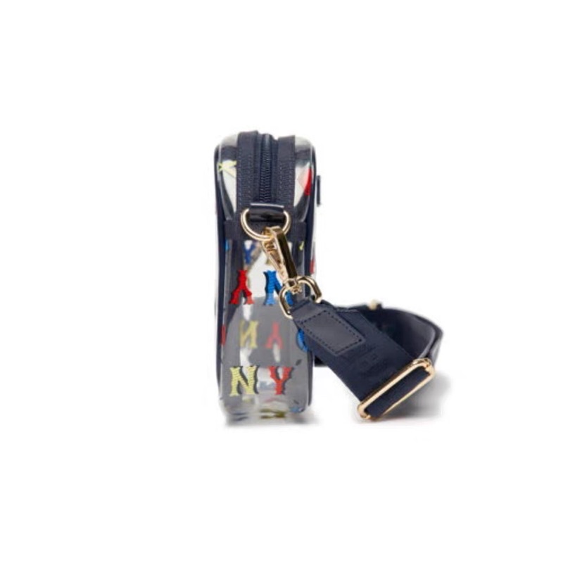 Túi chéo nhựa trong hoạ tiết MLB cho bé gái