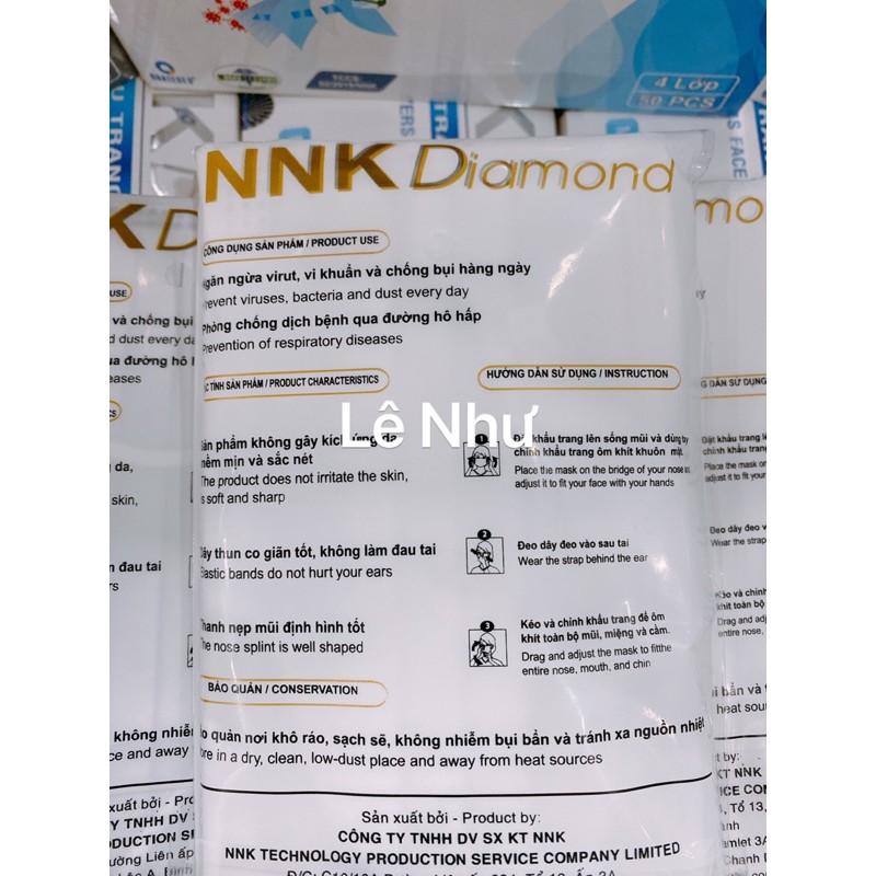 Khẩu trang y tế kháng khuẩn 4 lớp NNK DIAMOND - hộp 50c | BigBuy360 - bigbuy360.vn