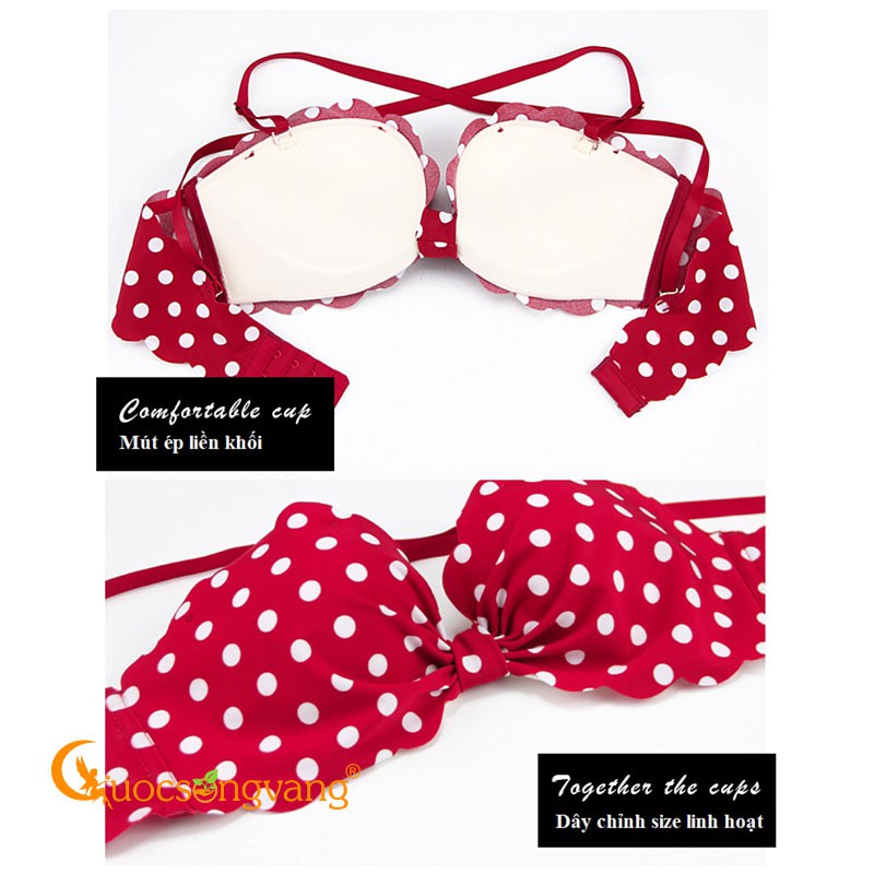 Bộ đồ lót nữ chấm bi set quần lót và áo ngực GLDL035 Cuocsongvang