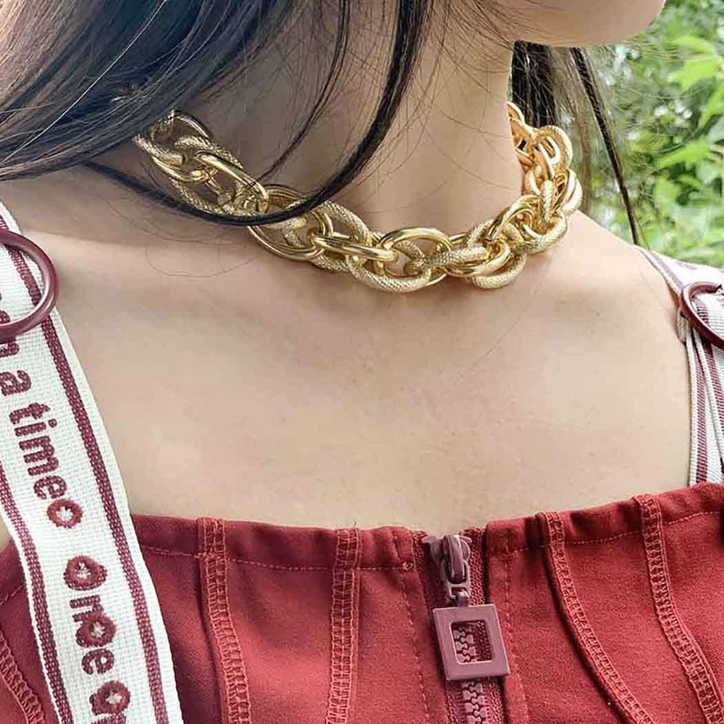 Vòng Cổ Choker Màu Vàng Phong Cách Punk Thời Trang Đi Biển Cho Nữ Jp60Vn