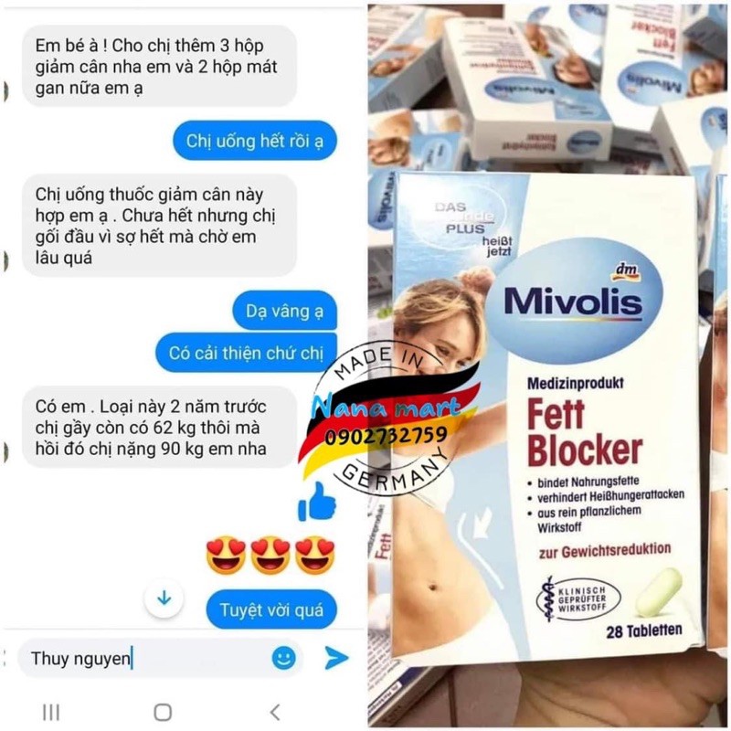 VIÊN UỐNG GIẢM MỠ BỤNG FETT BLOCKER MIVOLIS | BigBuy360 - bigbuy360.vn
