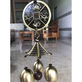 Chuông gió Đồng xu tứ linh phong thủy